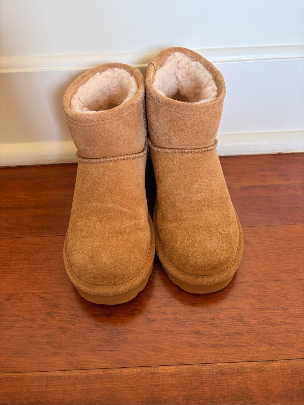 BearPaw Kids Short Shearling Winter Boots - Tan